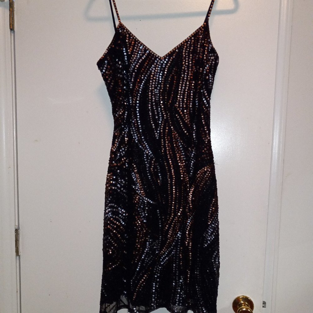 Black sequent Sue Wong cocktail dress size 8/ 10